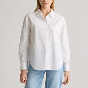 Quince White Cotton Button-Down Shirt